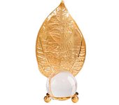 Modelo realista de juguete, bola de cristal de imitación, diseño de hoja, decoración del hogar coleccionable C