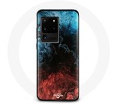 Coque pour Samsung Galaxy S20 Ultra fond de texture abstraite rouge noir bleu