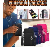 Bolso de mano de nailon para teléfono móvil para mujer, bolso cruzado de viaje, brazalete deportivo púrpura