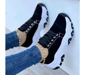 Zapatillas de deporte para Mujer, zapatos de lona con nuevo patrón, zapatos deportivos informales para Mujer, Zapatillas planas con cordones para adultos, Zapatillas para Mujer 36