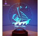 Lámparas de noche con temática pirata/personalizables en 3D, decoración de escritorio para niños, lámparas de noche, luces geniales para dormitorio, cosas geniales