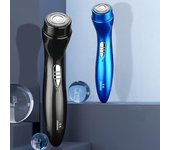 Depiladora eléctrica compacta de operación Simple y poco ruido práctica, afeitadora facial para cabello masculino azul