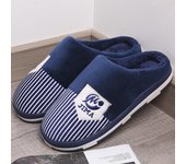 Zapatillas de algodón de talla grande 46-50 para hombre y mujer, cálidas, cómodas, antideslizantes, de suela gruesa, para invierno 320 50-51 azul oscuro