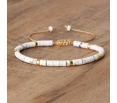 Pulsera de mujer con borlas y cordón ajustable, piedra natural, curación mental suave, tranquilidad y confianza verde