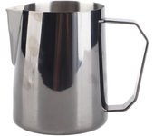 Jarra para espumar leche de acero inoxidable, taza mezcladora para café, 450 ml, color negro L blanco