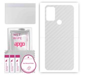 apgo Protective Skin Sticker for the back compatible with Motorola Moto G50, Wrap Film, Foil, Vinyl - Pattern Transparent Carbon
