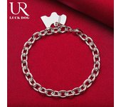 Pulsera con colgante de joyería de moda para hombre y mujer en plata de ley 925, joyería de moda para bodas 20CM