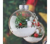 Adorno navideño de PET transparente para árbol de Navidad (6 cm y 8 cm) con bola hueca de plástico. 6CM diameter