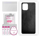 apgo Protective Skin Sticker for the back compatible with Oppo Find X3 Pro, Wrap Film, Foil, Vinyl - Pattern Black Leather