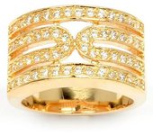 Bague Plaqué Or 'Sissi' blanc doré - 12 mm 56 oro