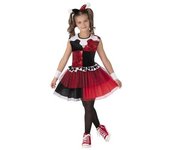 Disfraz de Harley Quinn para niña L rojo/negro