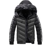 Chaqueta de algodón para hombre, abrigo con capucha de invierno, chaqueta acolchada de algodón coreano de cachemira informal para hombre L