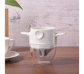Cafetera con filtro de café portátil plegable, soporte para té y café por goteo de acero inoxidable, goteador de café reutilizable sin papel blanco