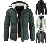 Chaqueta acolchada para hombre abrigo cálido con cremallera y capucha abrigos gruesos abrigo informal de Color sólido XXL blanco
