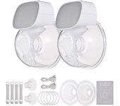 Extractor de leche eléctrico portátil, 2 uds., silencioso, Invisible, manos libres, 27mm, 2 modos, 5 succión gris