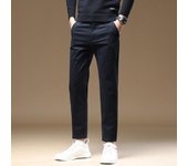 Pantalones de algodón elásticos informales para hombre, largos y rectos, de alta calidad, en 4 colores, tallas grandes 42, 44 y 46, CY9114 29 negro