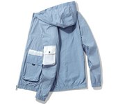 Chaqueta casual deportiva de verano para hombre, color sólido, ligera, transpirable, para el sol XXXXL blanco