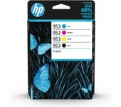 HP 953 Paquete de 4 cartuchos de tinta originales negro, cian, amarillo y magenta (6ZC69AE) Para HP OfficeJet Pro 7700/8200/8700