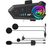 Auriculares para motocicleta Moman H4 Plus con intercomunicador para motocicleta, activación por voz con IA, uso único, 32 horas de uso continuo, uso compartido de música, IPX6 resistente al agua