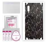 apgo Protective Skin Sticker for the back+sides compatible with Samsung Galaxy A70, Full Wrap Film, Foil, Vinyl - Pattern Carbon Black Pixel