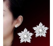 Moda coreana para mujer, antialérgico, chapado en plata 925, cristal simple, estrella de cinco puntas, copo de nieve, pendientes con pasador, pentagrama femenino, joyería para el oído, regalos plata