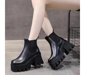 Botas de tacón alto y suela gruesa para mujer, antideslizantes, modernas, para otoño e invierno, 2024 34 negro