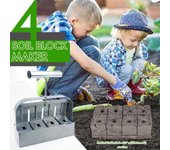 Herramienta para hacer terrones de 4 ranuras, de 2 pulgadas, para sembrar plántulas en el jardín. Ideal para invernaderos y jardines.