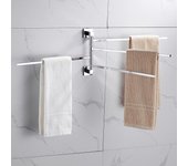 Toallero de acero inoxidable con brazos oscilantes, toallero montado en la pared, percha que ahorra espacio, herrajes para baño para el hogar y el hotel