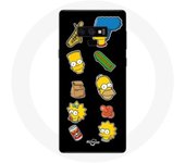 Coque pour Samsung Galaxy Note 9 Les Simpson autocollants fond noir