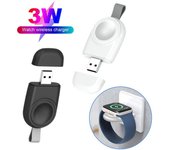 Cargador inalámbrico magnético para reloj portátil, cable USB de estación base de carga rápida serie Apple Watch 9/8/7/6/1/SE/5/4/3/2 negro
