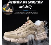 Zapatos de seguridad de verano de nuevo estilo para hombre, zapatillas ligeras y transpirables, cómodas e indestructibles, zapatillas de trabajo para hombre 37 caqui