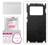 apgo Protective Skin Sticker for the back+sides compatible with Xiaomi Poco M4 Pro, Full Wrap Film, Foil, Vinyl - Pattern Black Honeycomb