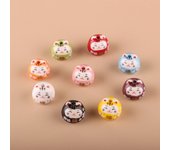 1 pc Bracelet Lucky Cat Bead Mobile Phone Chain Handmade Jewelry Accessories Maneki Neko Bead  Gift morado claro