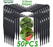 Kit de riego por microgoteo de 1/8'' con gotero de flecha curva (50 unidades) para manguera de 3/5 mm, ideal para riego de jardín y invernadero. 1PC BLACK