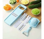 1 juego de trituradora de patatas, rebanadora, picadora, picadora de verduras, para el hogar, cocina, raspador de rábanos multifuncional, cepilladora gruesa azul