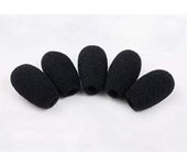 Auriculares intercomunicadores con micrófono y esponja, color negro, juego de 5 unidades, longitud total 3,2 cm negro