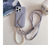 Funda de teléfono con correa cruzada para la muñeca para iPhone 13, 12 Mini, 15, 14 Plus, 11 Pro Max, billetera con tarjetero, funda protectora de cuero IPhone 15 Pro Max