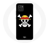 Coque pour Samsung Galaxy A03 One Piece Manga Tete de Mort Fond Noir