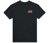 Camiseta - PIXELFORMA - Drapeau du Liberia - Broderie Noir - 100% Coton - Coupe Classique