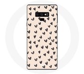 Coque pour Samsung Galaxy Note 9 Fond de texture abstraite coeurs noirs