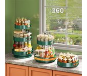 Estante de cocina giratorio de 360 ​​grados, estante para condimentos de escritorio, bandeja de almacenamiento de condimentos multicapa, mesa giratoria multifunción