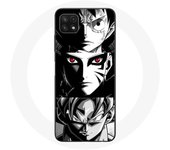 Coque pour Samsung Galaxy A22 5G Sangoku Naruto Luffy one piece Dragon Ball Z fond noir et blanc anime manga