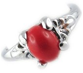 Bague 'Scarlett' rouge argenté - 8x6 mm 52