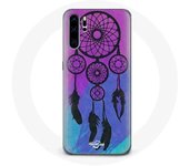 Coque pour Huawei P30 pro Attrape Rêve Noir Fond Bleu et Violet