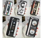 Funda de teléfono con cinta de casete para iPhone 16, 15, 14, 13, 12, 11 Pro Max, Mini X, XR, XS Max, 7, 8 Plus, carcasa trasera iPhone 12Pro MAX