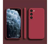 Funda de silicona líquida original de lujo para Samsung Galaxy A05S, A04S, A04E, A14, A54, A23, A33, A53, A73, A13, A32, A52, M53, A72, S20, S21, S22, S23 Ultra Plus For Samsung S23 Ultra rojo oscuro
