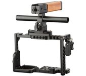 Jaula para cámara NICEYRIG, kit dedicado para Sony NATO, asa superior, cable HDMI, bloqueo, varilla de 15 mm, compatible con Sony 299 negro