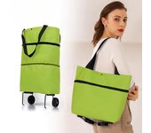 Bolsa de compras plegable con ruedas, bolsa grande de tela reutilizable, bolsa de mano de tela ecológica, bolsa de supermercado para carrito de compras naranja