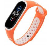 Correa de Pulsera de Silicona de Repuesto para Xiaomi Mi Band 4/3 Naranja/Blanco