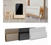 Estante con gancho para colgar cables, organizador de cables, soporte de montaje, soporte para cargador de pared, soporte para teléfono móvil blanco